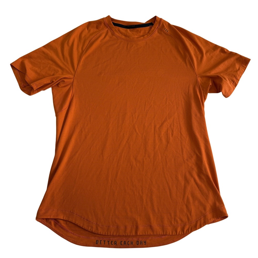 Lululemon Metal Vent Tech Short Sleeve Shirt Mens Burnt Orange Better Each Day